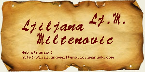 Ljiljana Miltenović vizit kartica